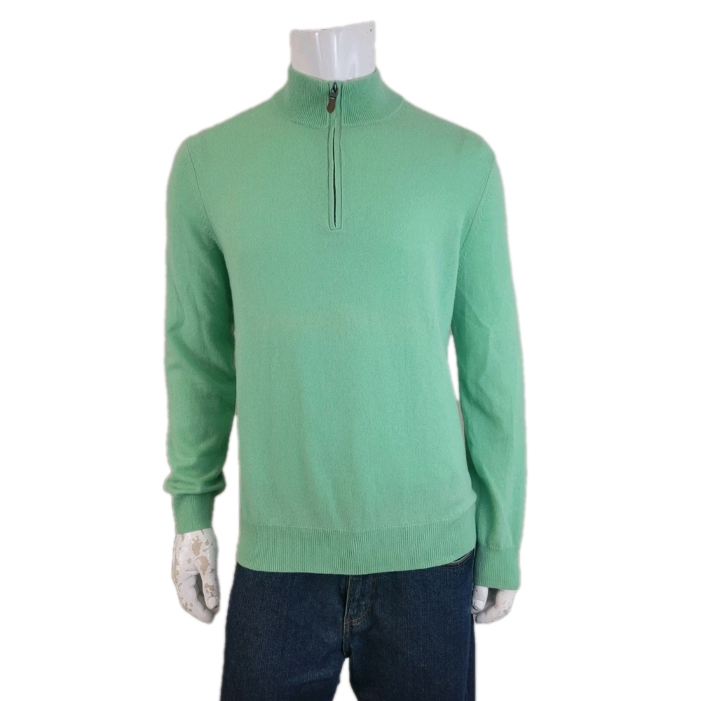 NWT Vineyard Vines Men's Cashmere Mint Sprig Green 1/4 Zip Sweater Size M $328